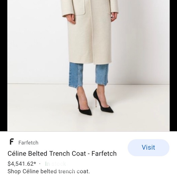 CÉLINE Phoebe Philo Cashmere Belted Coat Sz 36 - Picture 4 of 16